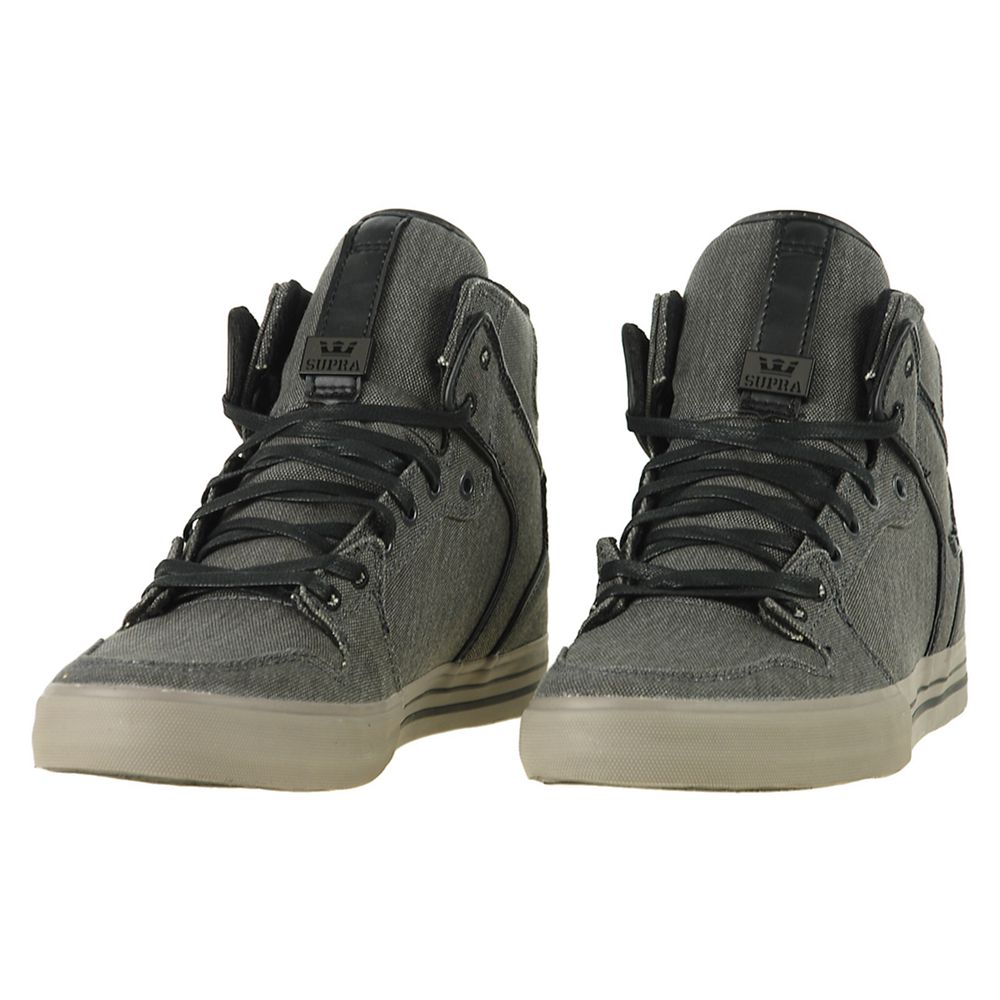 Baskets Montantes Supra Vaider Grise Charcoal Grey Canvas Homme | RJW-85220259